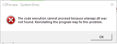 cspro_7.7.1_error.PNG