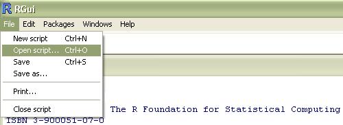 r import open script