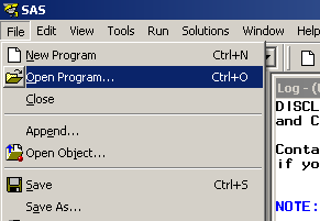 sas import open program
