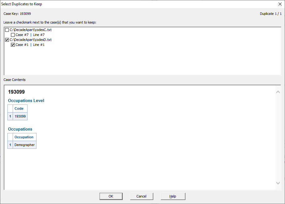 duplicates in multiple files