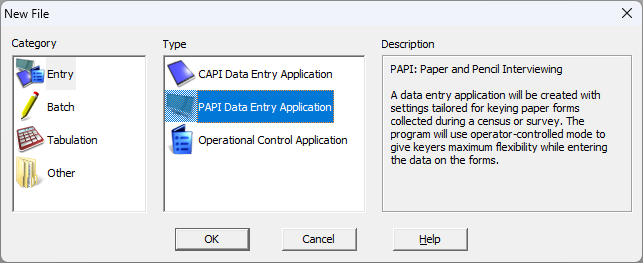 new application data entry